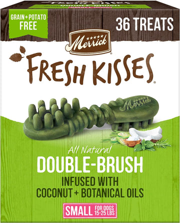 Merrick Fresh Kisses Natural Dental Chews Infused With Coconut And Botanical Oils For Small Dogs 15-25 Lbs - 36 ct. Box