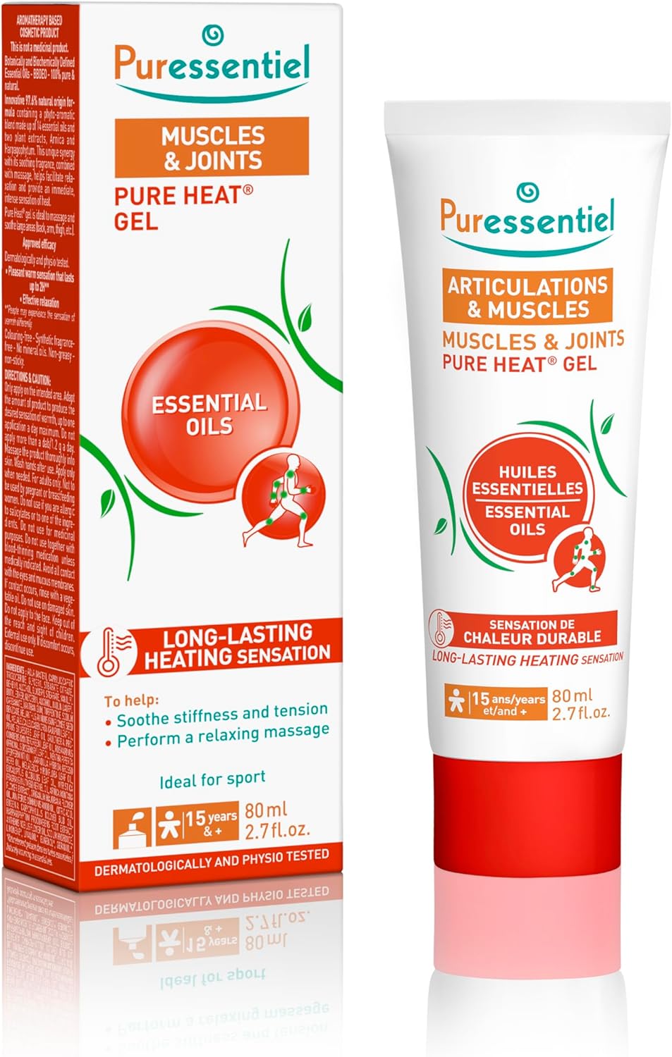 Puressentiel - Pure Heat - Gel For Joints And Muscles With 14 Essential Oils Medical Device - Natural Warming Effect - Helps Relieve Stiffness And Painful Tension - 80 Ml