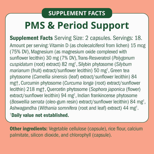 Pms & Period Relief - Menstrual Cramp Relief: No More Period Cramps, Mood Swings, Or Bloating. Pms Supplement For Happy Hormones And Period Relief. (36 Count)