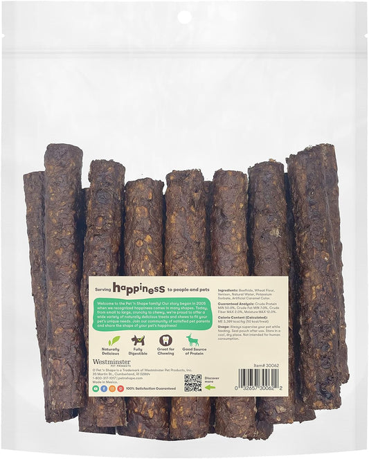 Pet 'N Shape Venison Crunch Sticks, 15 Count - Dog Chews - No Artificial Flavors, Colors, Or Preservatives - Protein Rich Alternative To Rawhide