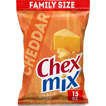 Chex Mix Snack Mix, Cheddar, Savory Snack Bag, Family Size, 15 oz