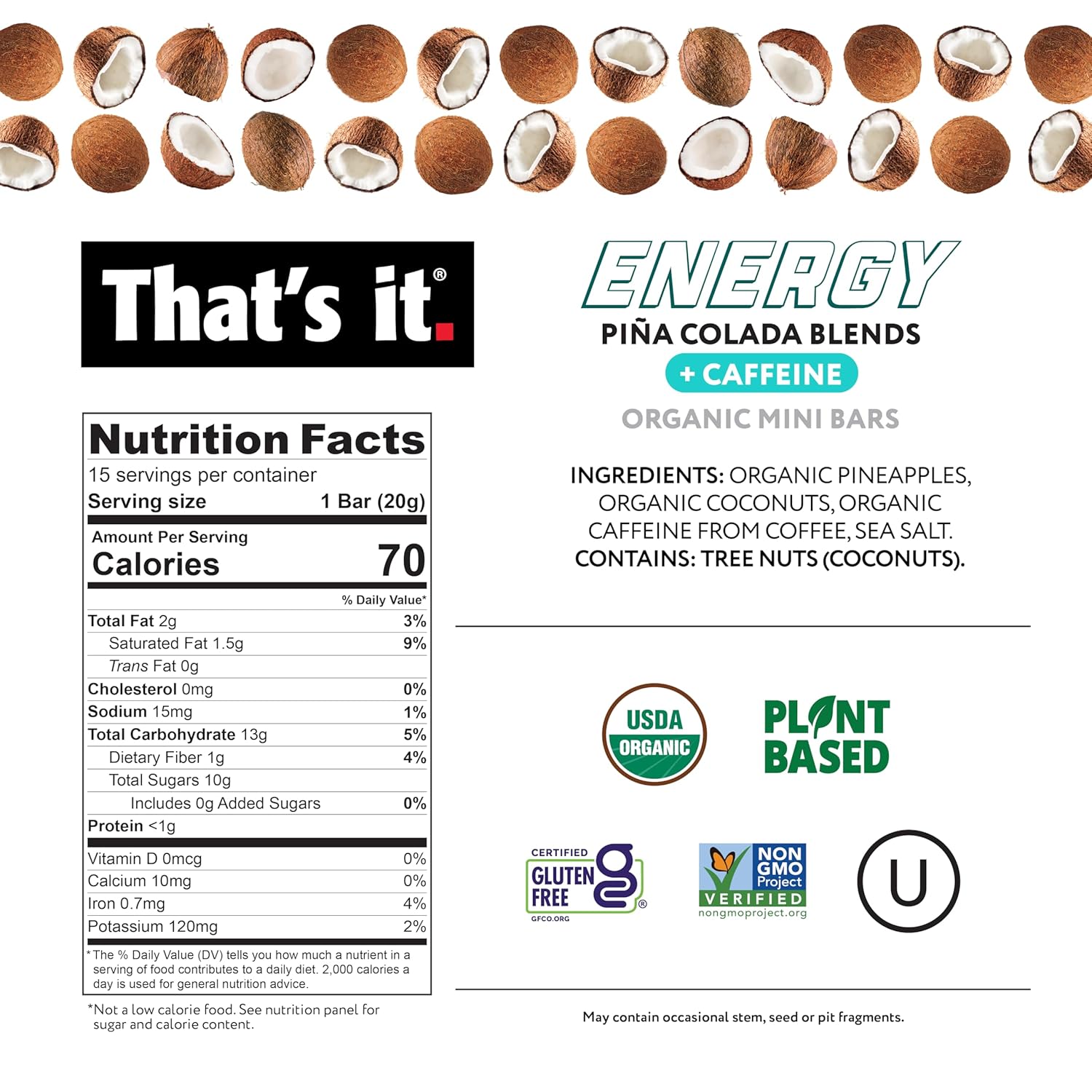 That's it. Fruit Blends Energy Bar - 18 Count Variety Pack (6 each of Tropical Passion, Mango Lime, Pina Colada) : Health & Household