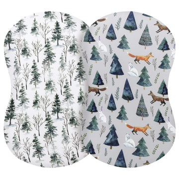 Pobi Baby - 2 Pack Premium Bassinet Sheets For Standard Bassinets - Ultra-Soft Cotton Blend, Stylish Animal Woodland Pattern, Safe And Snug For Baby (Magical)
