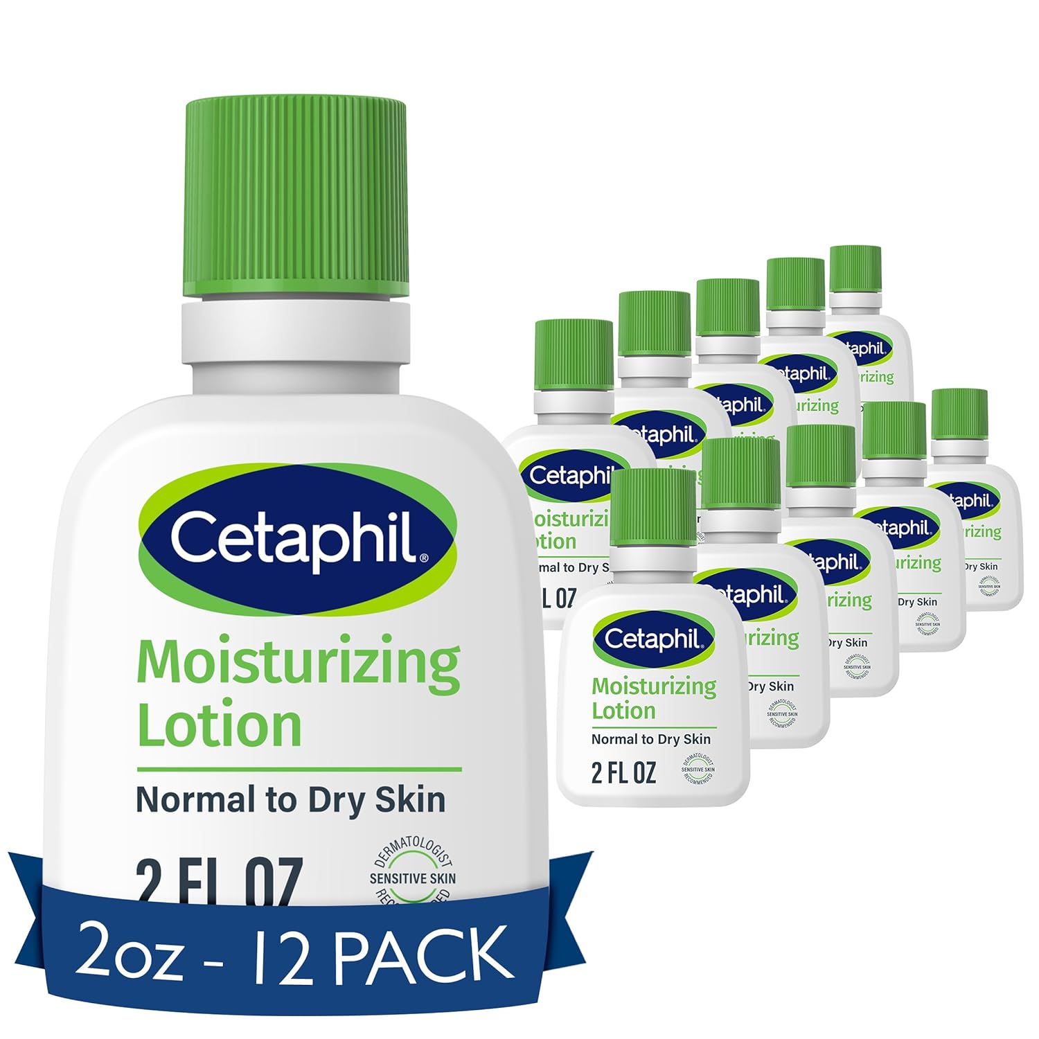 Cetaphil Body Moisturizer, Hydrating Moisturizing Lotion For All Skin Types, Suitable For Sensitive Skin, New 2 Oz Pack Of 12, Fragrance Free, Hypoallergenic, Non-Comedogenic