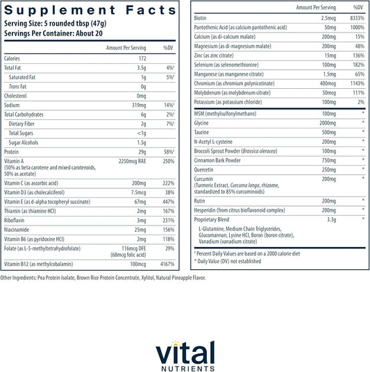 Vital Nutrients - Vital Clear - Nutritional and Herbal Support for Overall Health and Detoxification - Vegetarian - 942 Grams