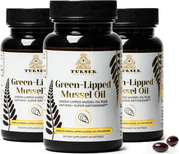 TURNER New Zealand Green Lipped Omega-3 Mussel Oil, 53x Higher Potency