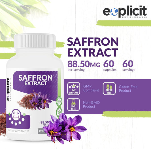 Saffron Extract ? Great Natural Appetite Suppressant & Mood Boosting Supplement - Supports Healthy Weight Loss ? 88.5mg of Pure Saffron