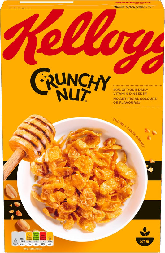 Kellogg's Crunchy Nut Breakfast Cereal Box, 500g : Amazon.co.uk: Grocery