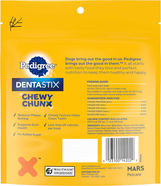 Pedigree DentaStix Chewy Chunx Dental Treats, Large Dog – 4 oz