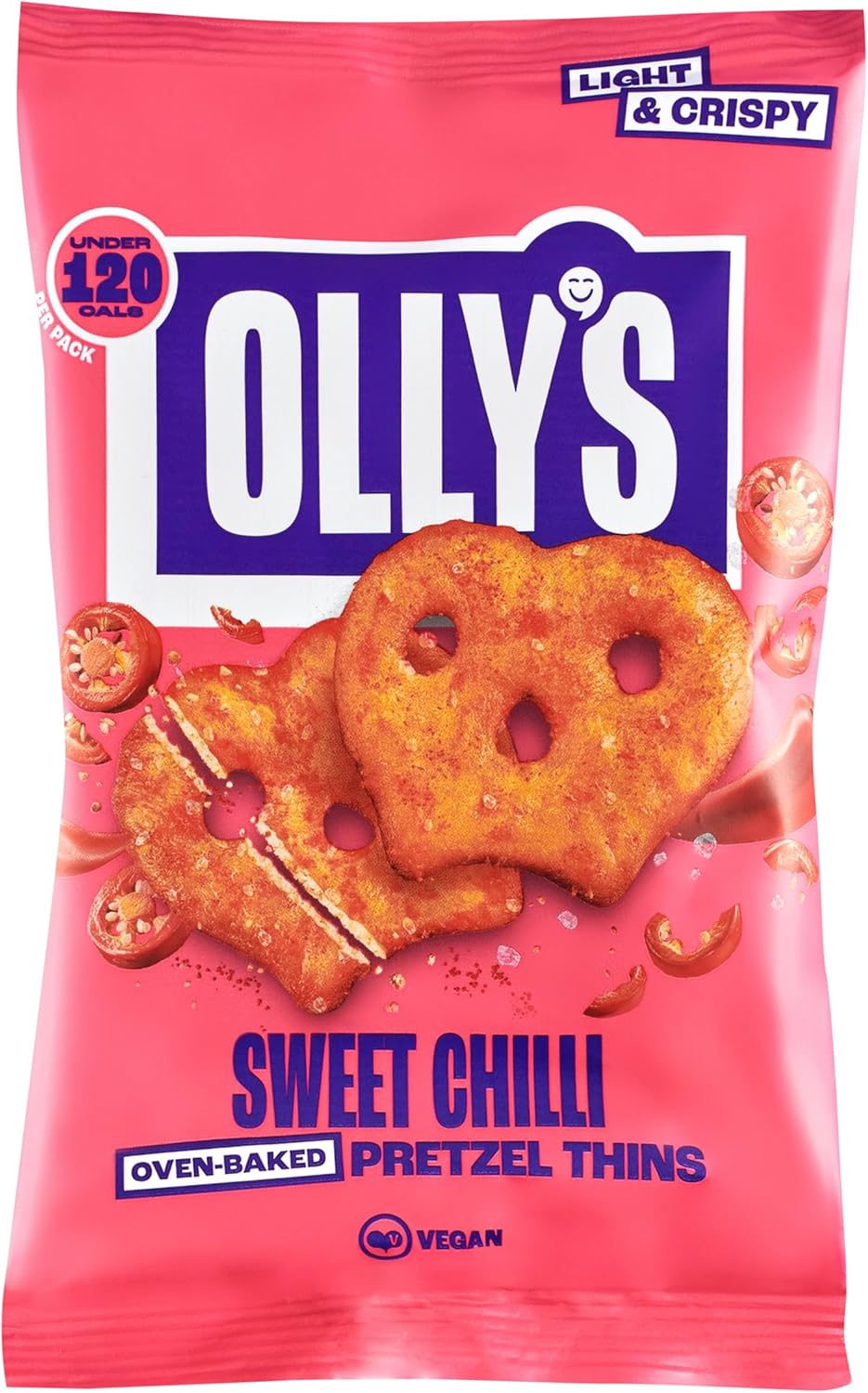 Olly'S Pretzel Thins, New Variety Pack, 35G (Pack Of 10), X4 Sour Cream, X3 Sweet Chilli & X3 Cheesy, Low Calorie Snacks, Low Fat, Source Of Fibre, No Preservatives
