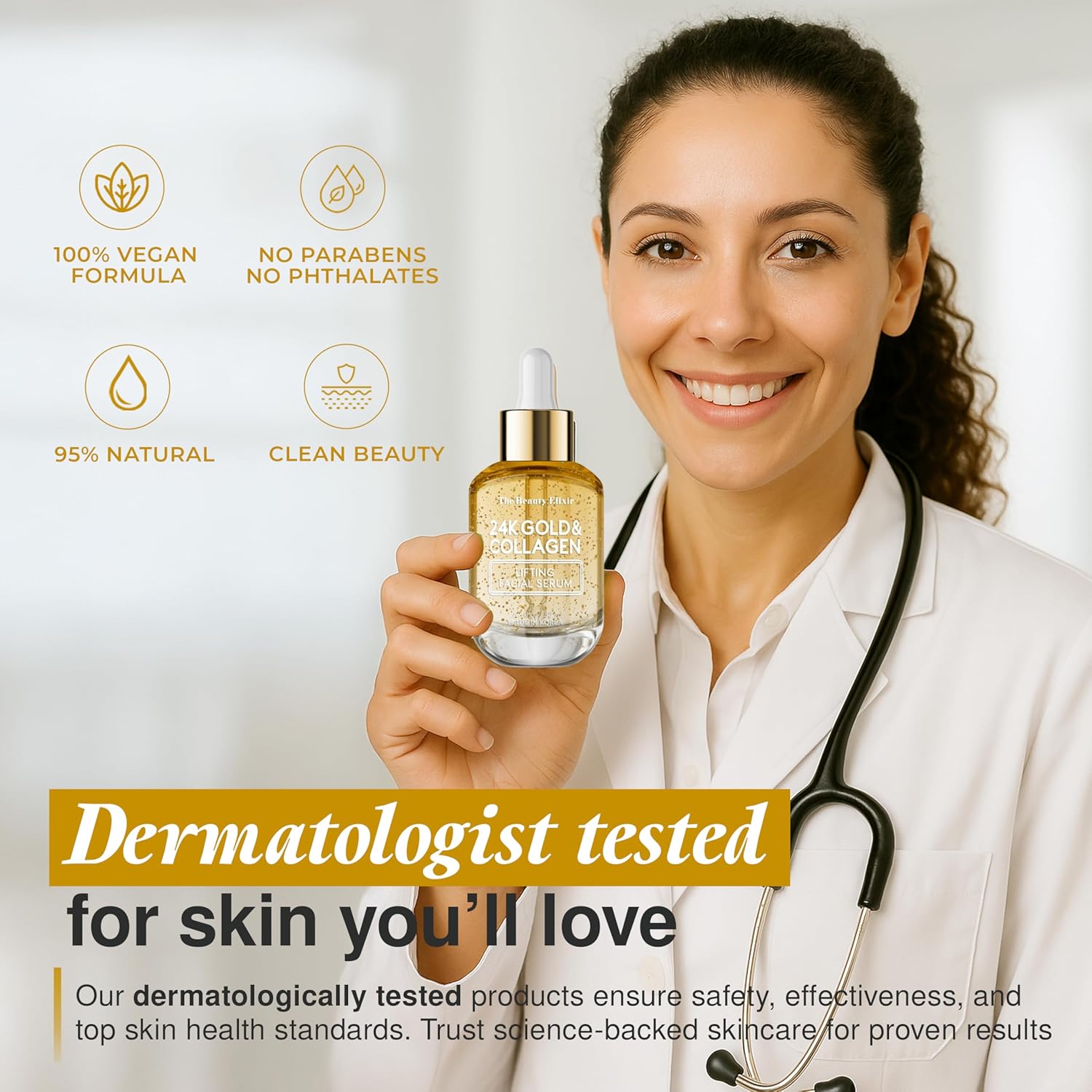 Beauty Elixir 24k Gold & Collagen Face Serum - Lightweight, Wrinkle Free and Deeply Moisturising Treatment; Clean and Cruelty Free Korean Skin Care for All Skin Types; Tested : Amazon.co.uk: Beauty