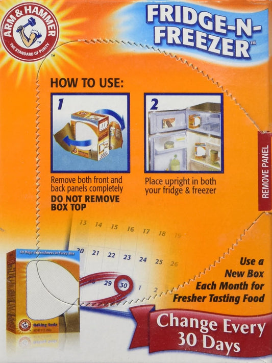 Arm & Hammer Fridge-N-Freezer Odor Absorber Baking Soda (14Oz) 396.8G - (Pack Of 6)