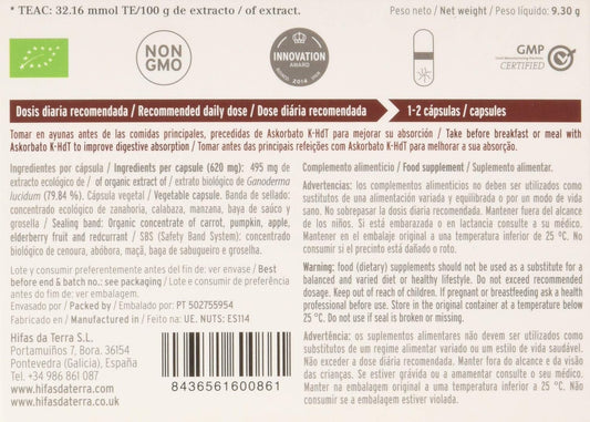 Hifas Da Terra - Hdt Mico Rei (Reishi) Hdt 15 Cap. 1 Unit 500 G