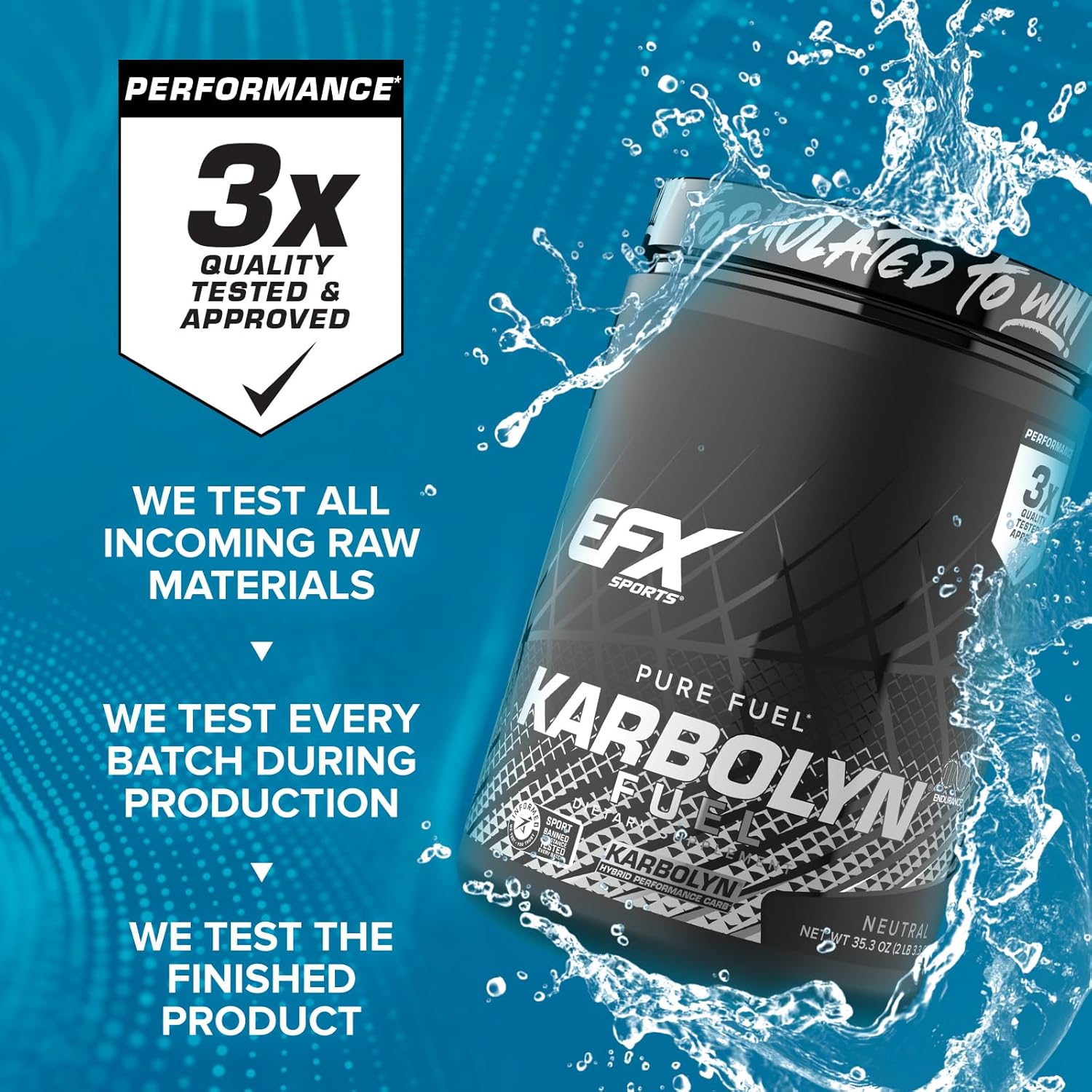 Efx Sports Karbolyn Fuel | Fast-Absorbing Carbohydrate Powder | Carb Load, Sustained Energy, Quick Recovery | Stimulant Free | 20 Servings (Neutral) : Health & Household