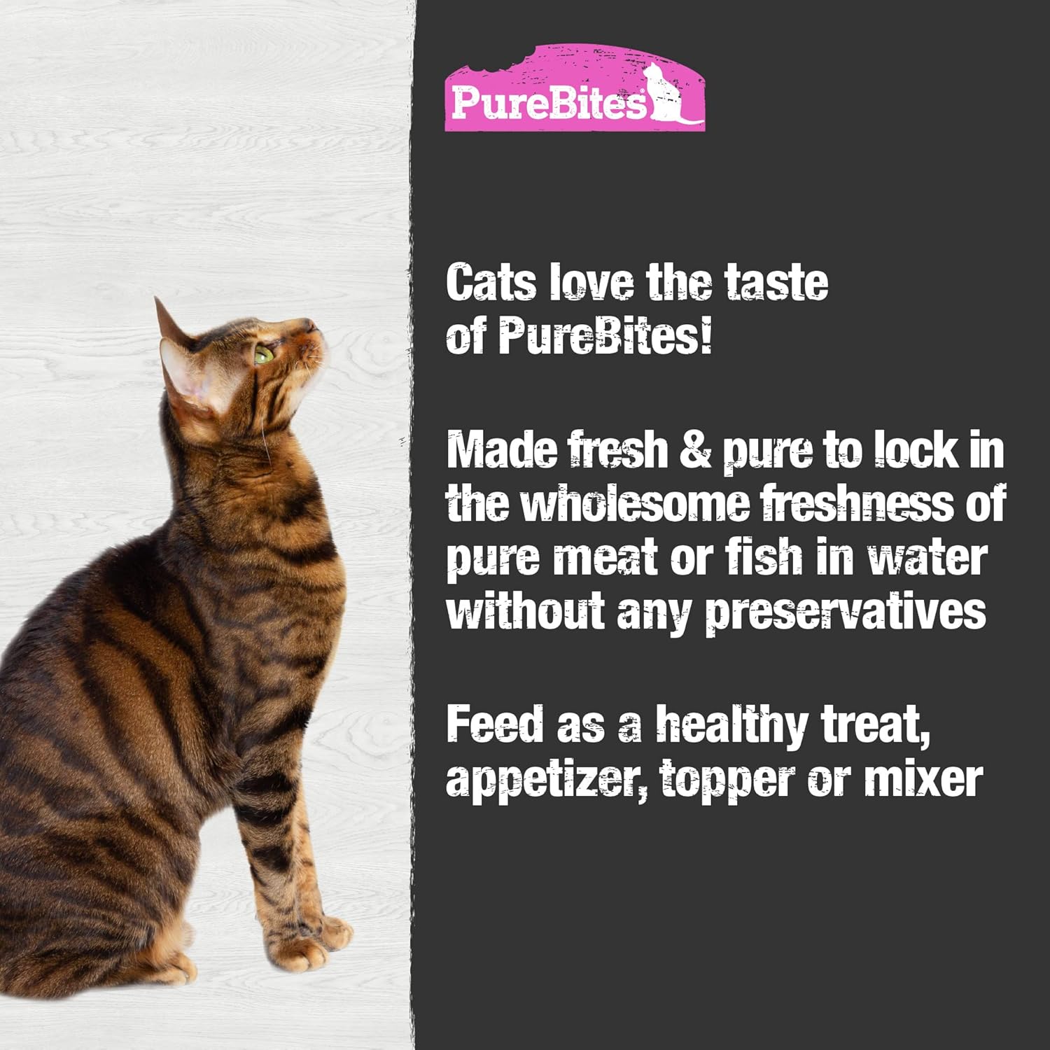 PureBites Tuna & Salmon Mixers for Cats, only 3 Ingredients, case of 12 : Pet Supplies