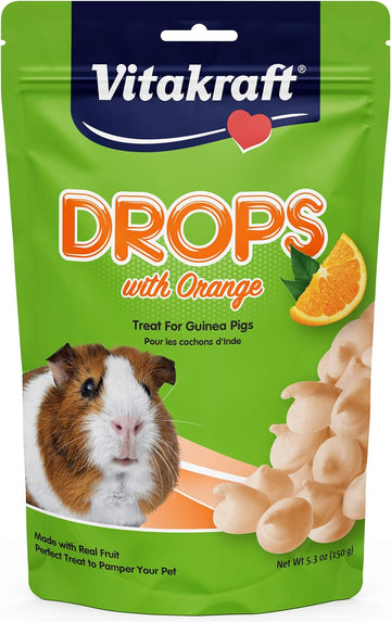 Vitakraft Drops Guinea Pig Treat - Orange - Yogurt Treats For Guinea Pigs Orange 5.3 Ounce (Pack Of 1)