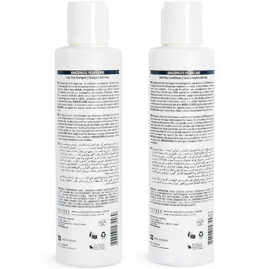 Vegan Natural Shampoo & Conditioner Set - For Keratin-Treated Hair - Anti-Frizz - Enhances Smoothness & Shine - Vegan, 8.45 fl.oz