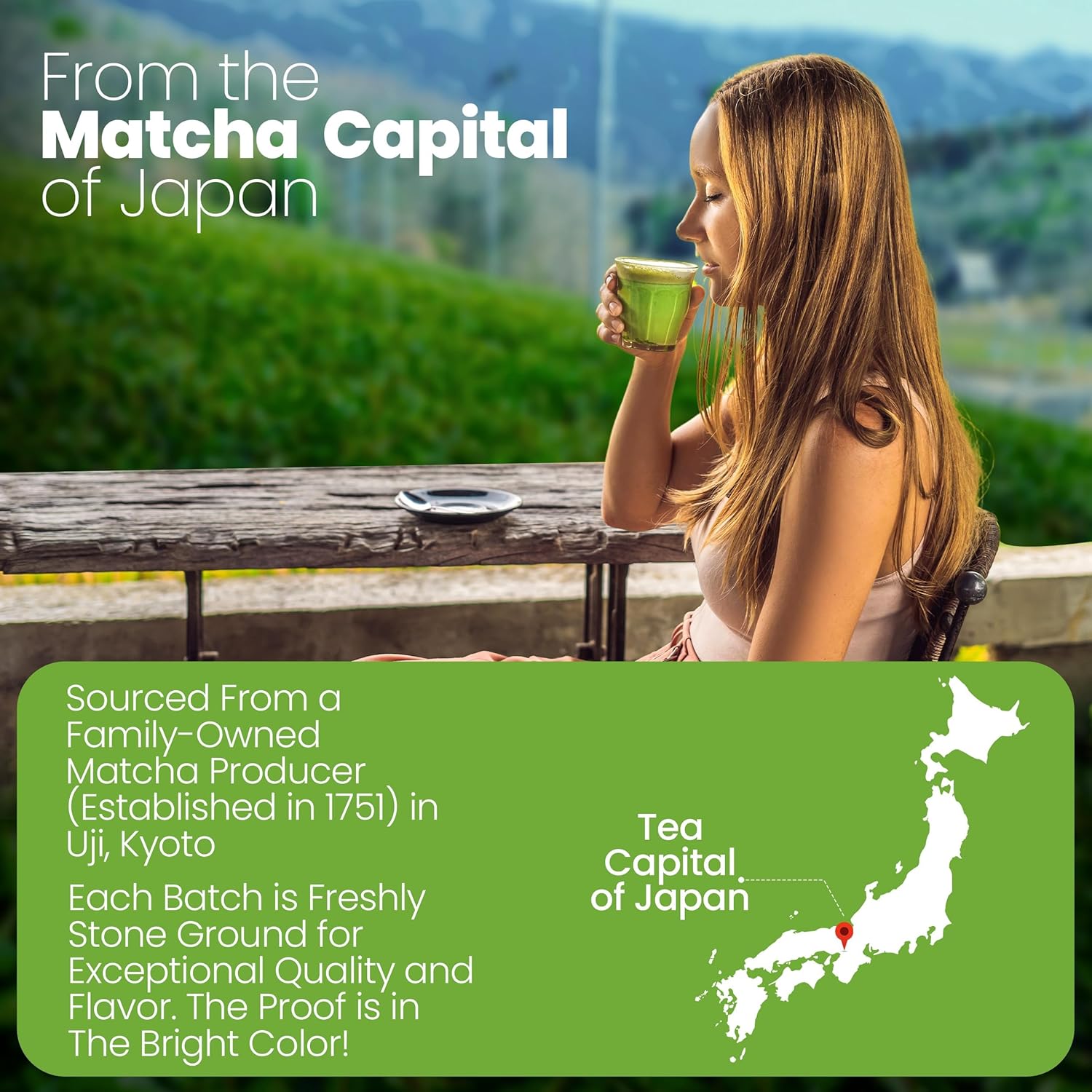 Eco Heed Organic Japanese Matcha Green Tea Powder - Premium Superior Culinary Grade - Stone Ground No Additives - (3.5Oz)