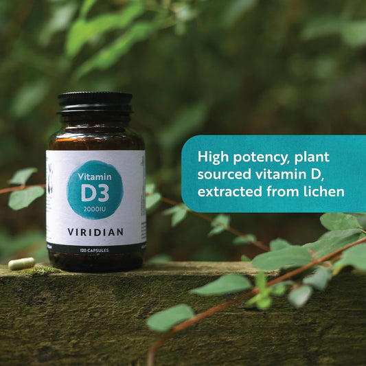 Viridian - Vitamin D3 2000Iu - 150 Vegan Capsules For Bones, Teeth & Immunity | Clinically Studied Plant Sourced Formula | Optimal Dose | 100% Active Ingredients, No Artificial Additives