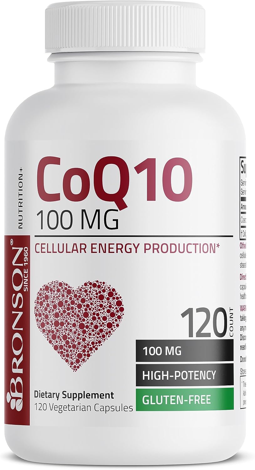 Bronson CoQ10 100 MG High Potency Cellular Energy Production, 120 Vegetarian Capsules : Health & Household