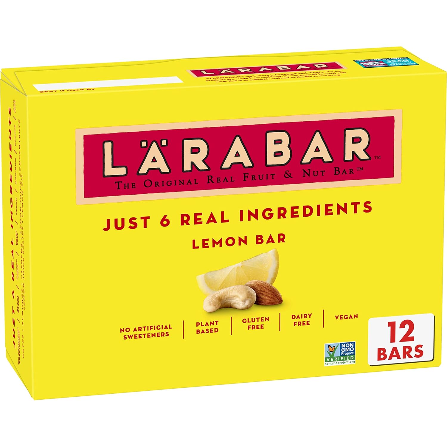 Larabar Lemon Bar, Gluten Free Vegan Fruit & Nut Bars, 1.6 Oz Bars, 12 Ct