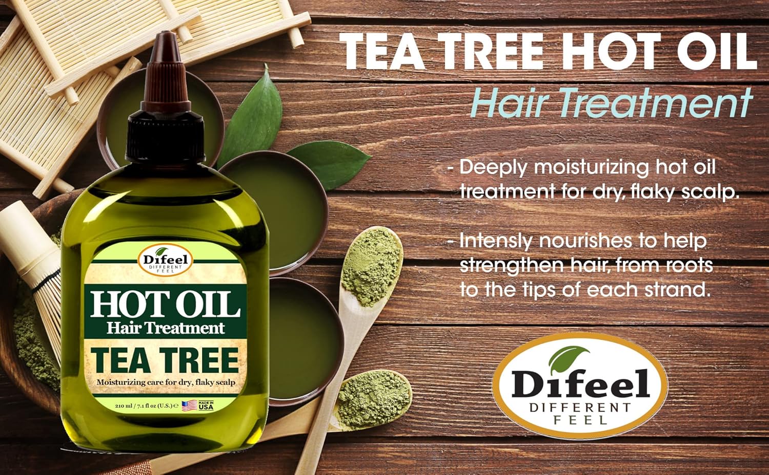 Difeel Tea Tree Hot Oil Treatment 7.1 oz. : Beauty & Personal Care