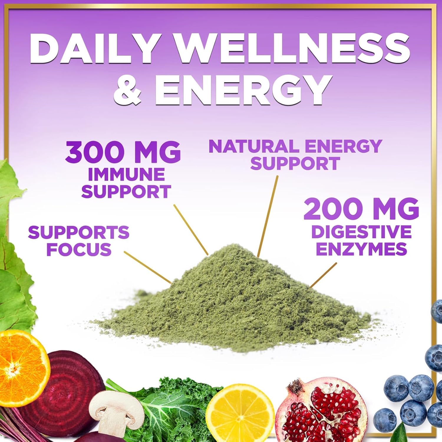 Super Green Powder Superfood - Spirulina, Chlorella & Digestive Enzymes, Red & Greens Powder, 20+ Amazing Superfoods Support Energy & Digestion, Antioxidant Green Blend, Vegan & Non-Gmo - 30 Servings : Health & Household