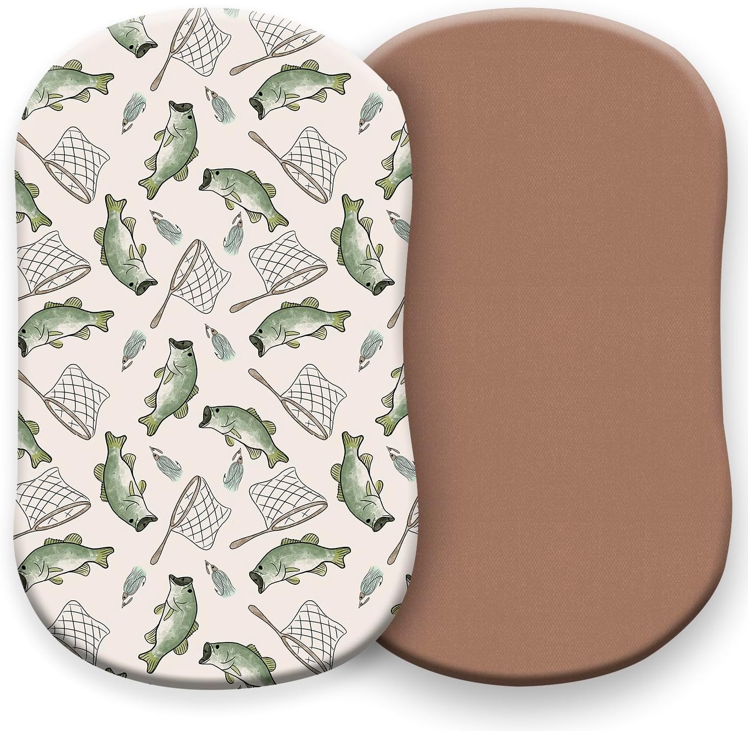 Pobibaby - 2 Pack Premium Bassinet Sheets For Standard Bassinets - Ultra-Soft Jersey Knit, Stylish Floral Pattern, Safe And Snug For Baby (Gone Fishing)