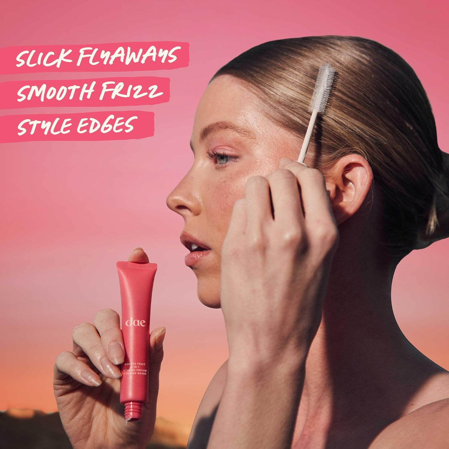 Dae Hair Cactus Fruit 3-In-1 Styling Cream & Taming Wand - Tame Flyaways, Smooth Frizz, Style Edges (0.6 Oz.) : Beauty & Personal Care