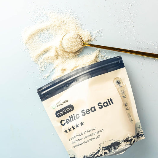 Feel Complete - 200G Fine & Dry Celtic Salt – No Grinding Needed – Organic Approved, 82 Essential Minerals – Healthy Celtic Sea Salt Organic Alternative To Table Salt