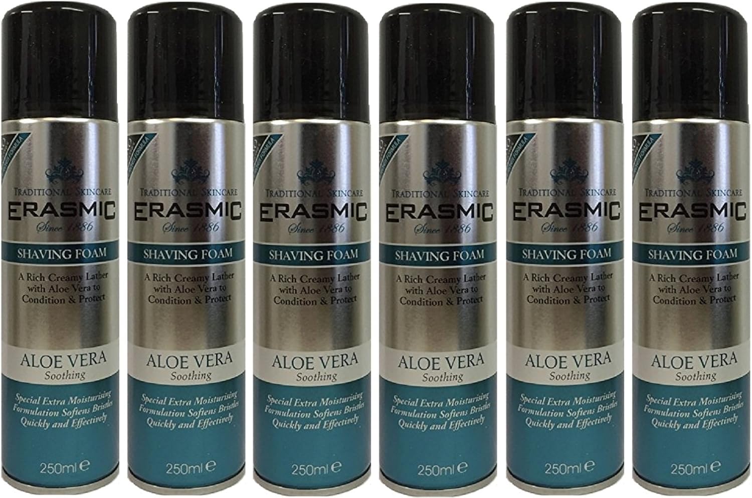 X6 Erasmic Traditional Skincare Shave Foam Aloe Vera Soothing 250Ml