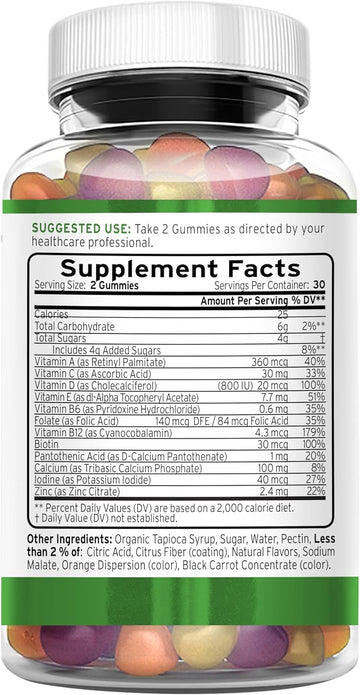Trio Nutrition Daily Multivitamin Gummies For Men & Women - Natural Fruit Flavor With Essential Vitamins A, B, C, D, E & Zinc - Gluten-Free Immune Support & Energy Boost Supplement
