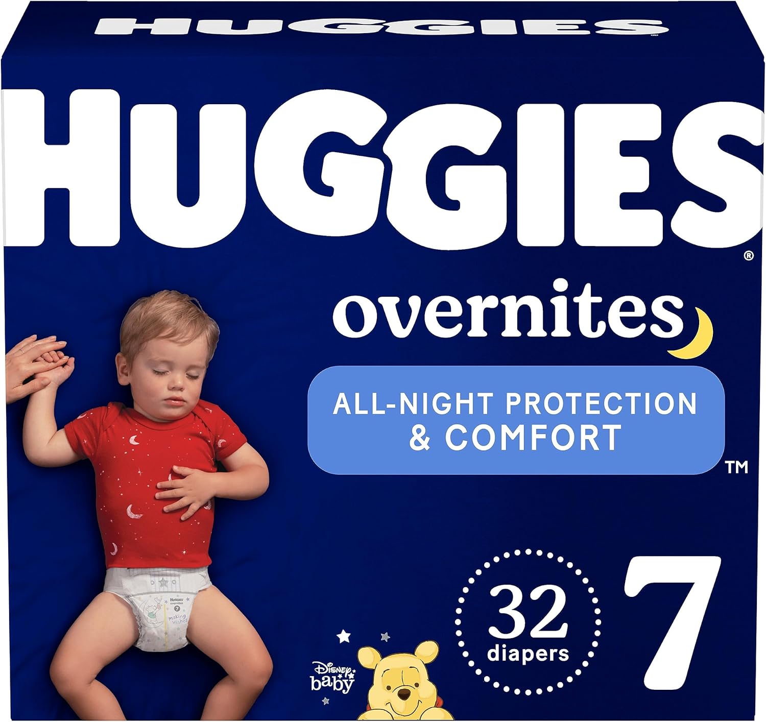 Huggies Overnites Size 7 Overnight Diapers (41+ Lbs), 32 Ct