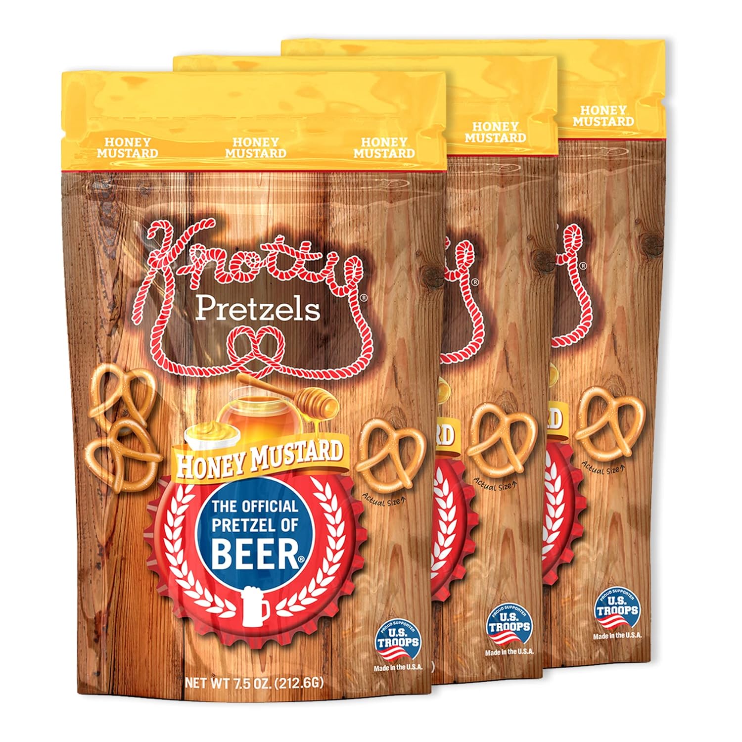 Knotty Pretzels Honey Mustard Pretzels, 7.5 Oz