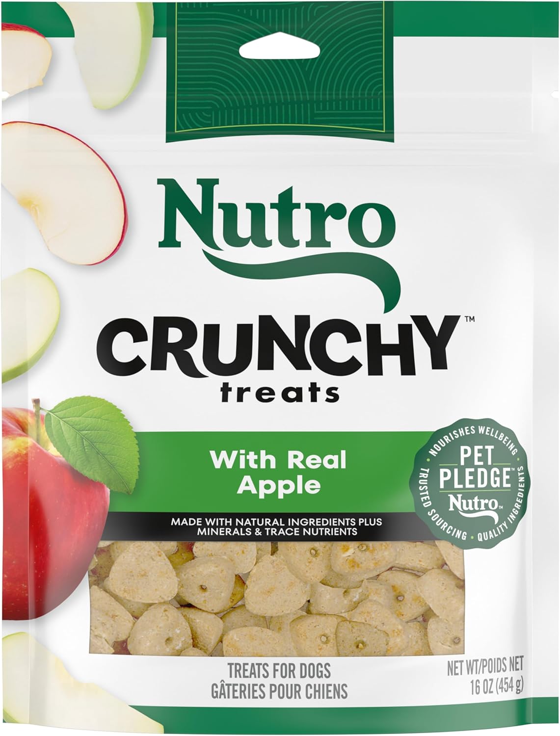 Nutro Crunchy Dog Treats With Real Apple, 16 Oz. Bag