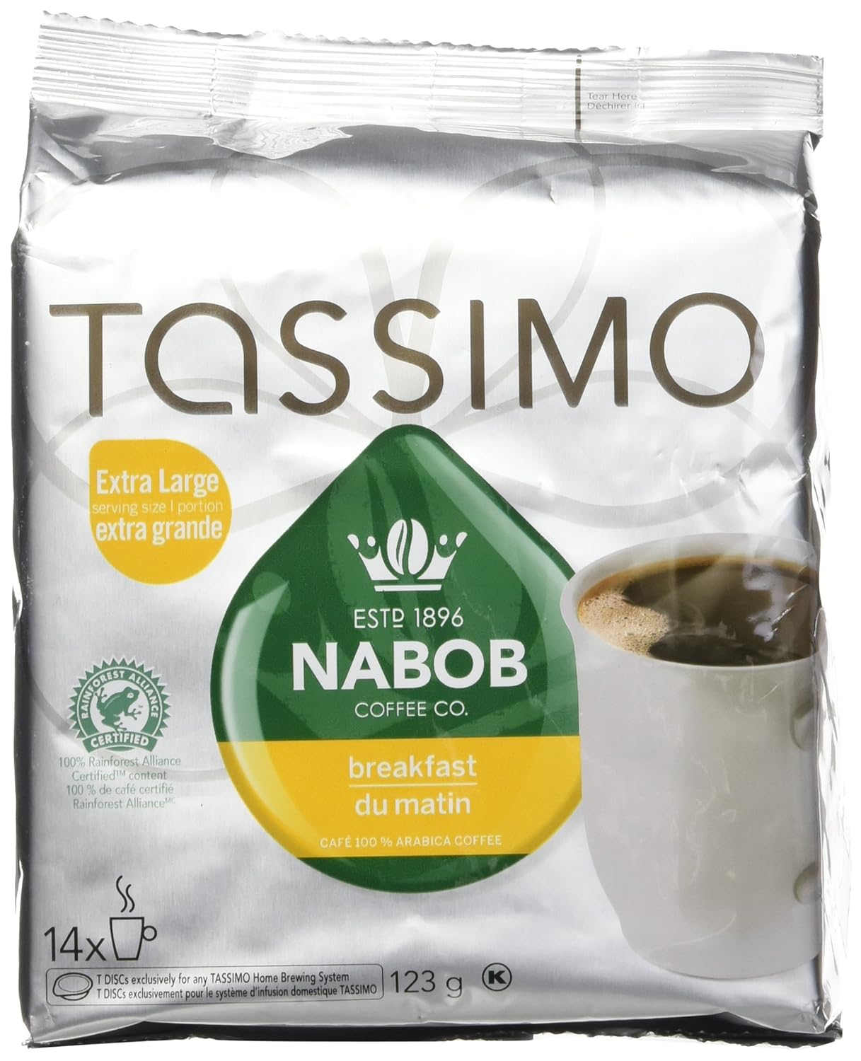 Tassimo Nabob 14 T Discs - Breakfast Blend - extra large size