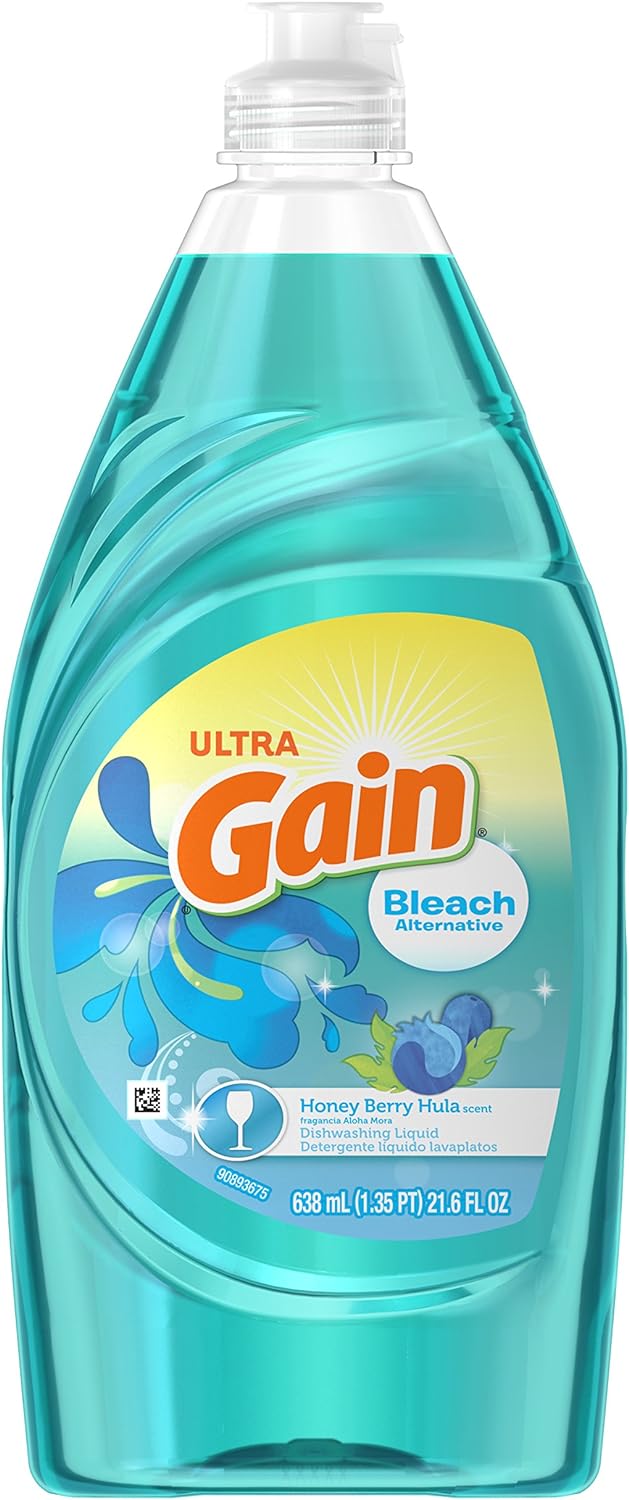 Gain Ultra Bleach Alternative Dishwashing Liquid Dish Soap, Honey Berry Hula, 21.6 fl oz