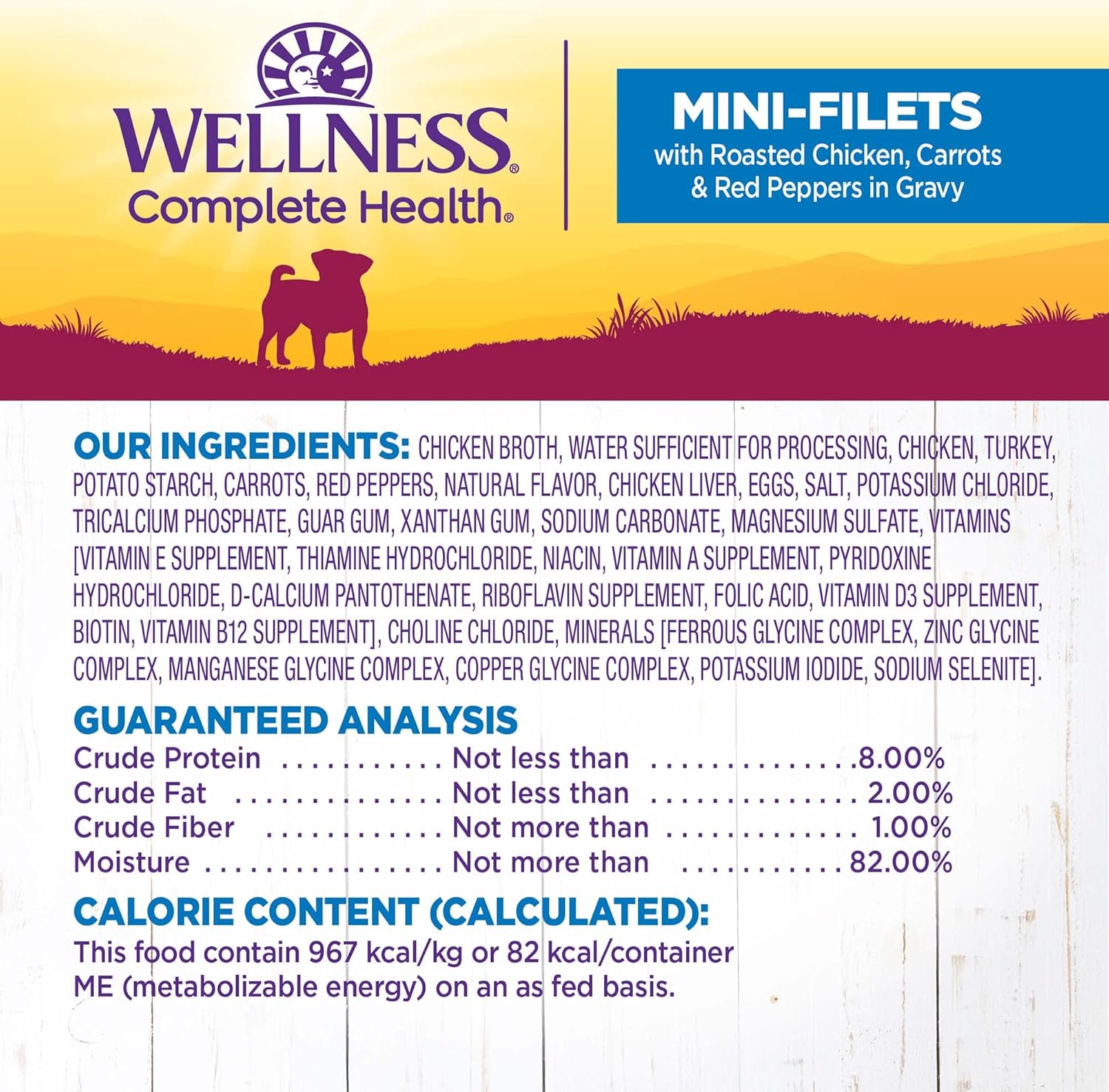 Wellness Petite Entrées Mini-Filets with Roasted Chicken, Carrots & Red Peppers in Gravy, 3-Ounce Cup (Pack of 12): Pet Supplies: Amazon.com