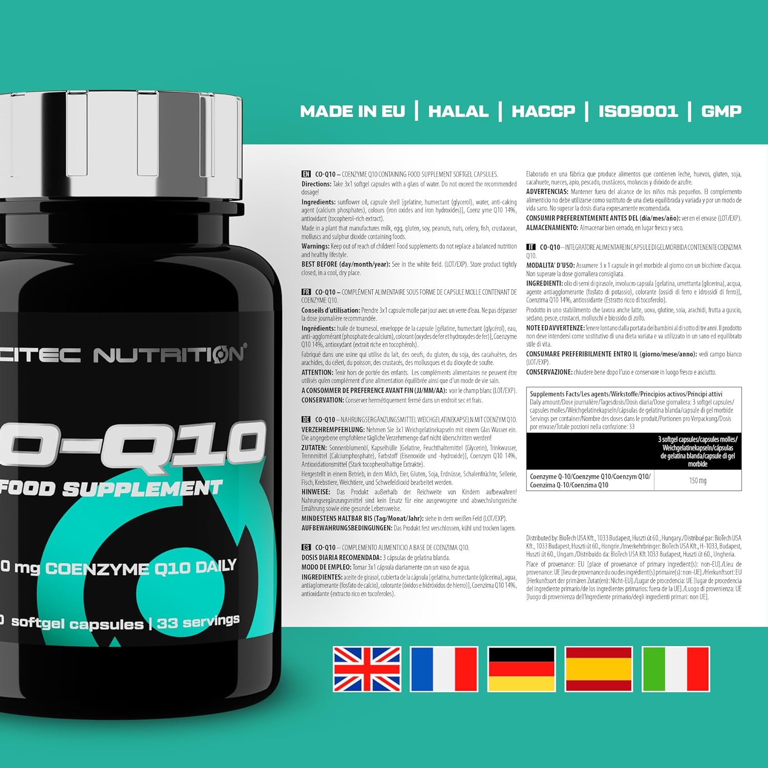 Scitec Nutrition CO-Q10 | Supports The Cognitive Function and Nervous System | 150 mg Coenzyme Q10 Daily | 33 Serving, 100 Softgel Capsules : Amazon.co.uk: Health & Personal Care