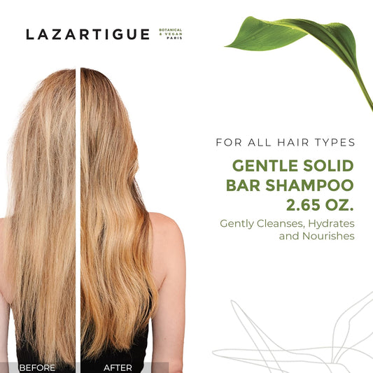 Lazartigue Gentle Solid Bar Shampoo, Desert Date Oil, Nourishes & Cleanses, Vegan, Sulfate & Silicone Free, 2.65 Oz