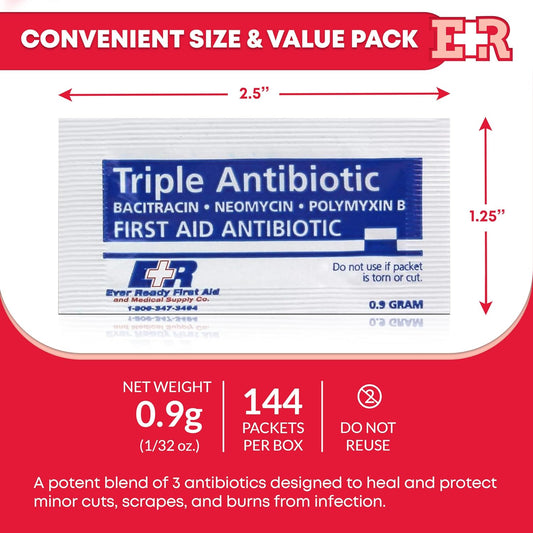 Ever Ready First Aid Triple Antibiotic Ointment .9Gr Packets - 144 Count