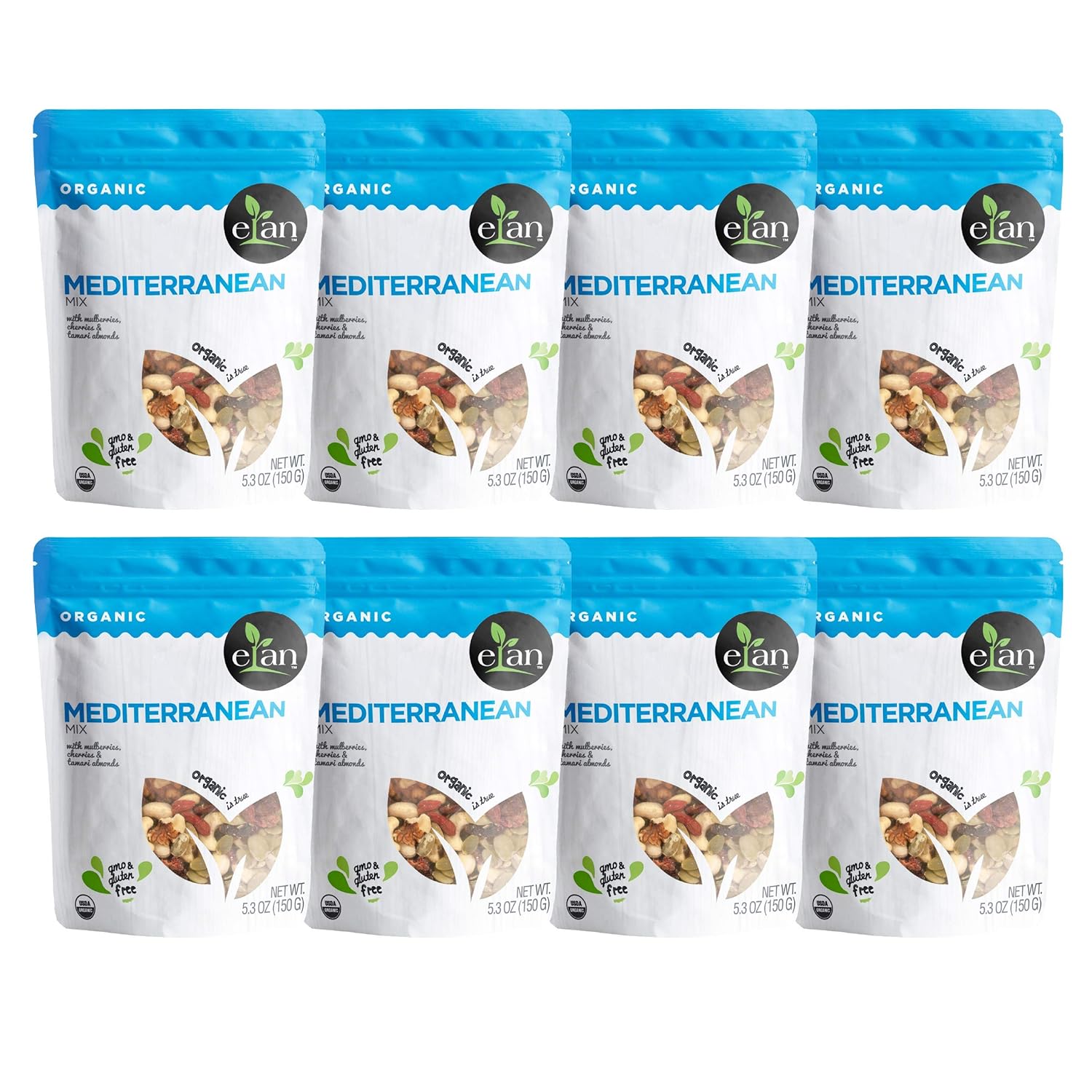 Elan Organic Mediterranean Mix, Non-GMO, Vegan, Gluten-Free , 8 pack of 5.3 oz : Everything Else