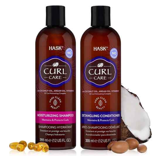 Hask Curl Care Collection: 2 Defining Coconut Curl Creams And Shampoo And Conditioner Set