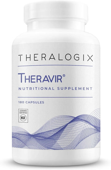 Theralogix Theravir Immune Support Supplement - 90-Day Supply - Immune Support Supplement for Women & Men - Includes Vitamin D3, Vitamin C, Zinc, Quercetin & Melatonin - NSF Certified - 180 Capsules