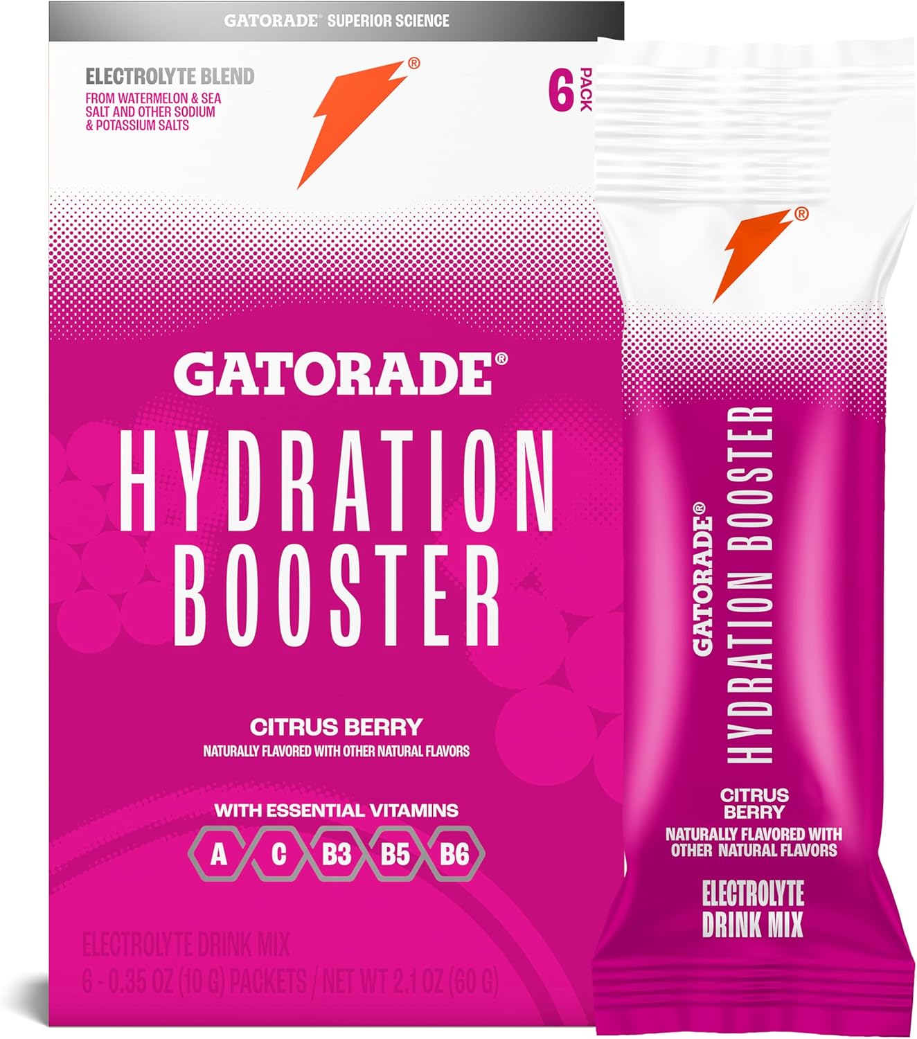 Gatorade Hydration Booster, Citrus Berry, Makes 20 Fl Oz (Pack Of 6)