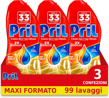 Pril Gold Gel Dishwasher Vinegar 3 x 600 ml