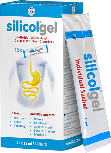 Silicolgel Sachets 12 X 15Ml – Clinically Proven Relief For Ibs Symptoms: Diarrhoea, Stomach Pain, Bloating And Flatulence. Also Treats Heartburn, Acid Reflux And Nausea