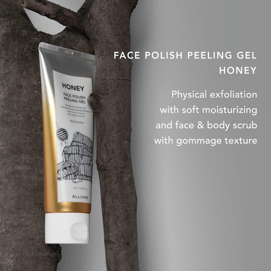 Face Scrub Peeling Gel Honey | Deep Cleansing Face Wash, Korean Exfoliating, Low Irritation For All Skin, Moisturizing Glowing Gentle Dead Skin Remover, Sebum&Pore Care, 4.05 Fl Oz