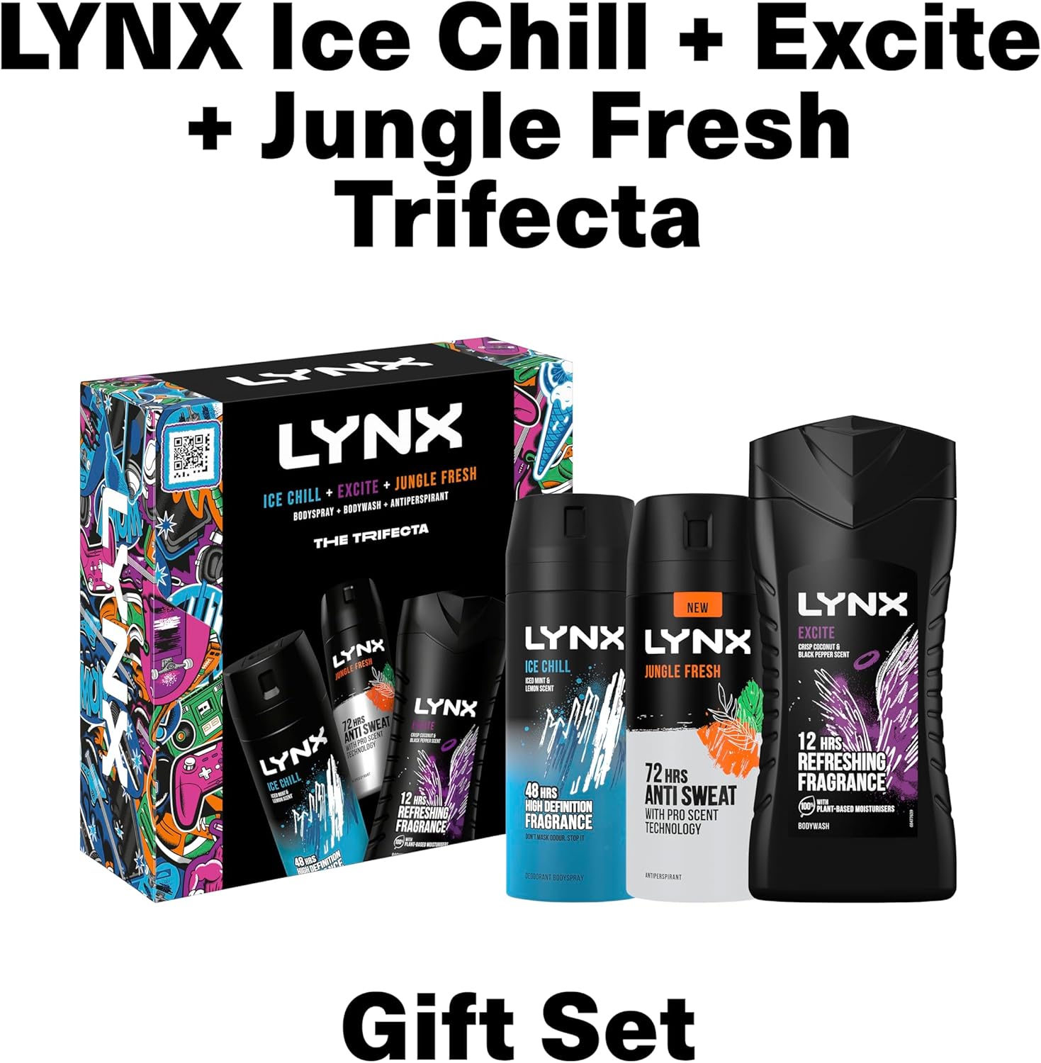 LYNX Trifecta Deodorant Gift Set Body Wash, Body Spray & Antiperspirant perfect gifts for him 3 piece : Amazon.co.uk: Beauty