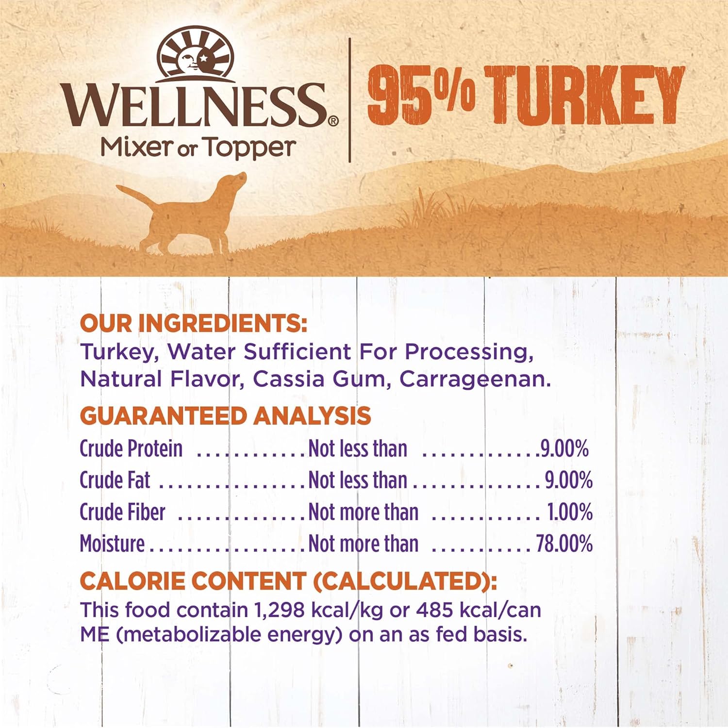 Wellness 95% Turkey Natural Wet Grain Free Canned Dog Food, 13.2-Ounce Can (Pack of 12): Canned Wet Pet Food: Pet Supplies: Amazon.com